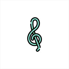 Fototapeta premium treble clef on white background