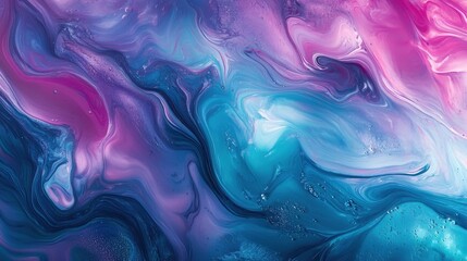 Obraz premium abstract fluid art painting in blue purple and pink