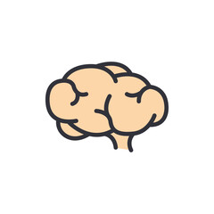 Dead brain colored icons, minimalist vector illustration ,simple transparent graphic element .Isolated on white background