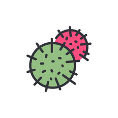 Virus colored icons, minimalist vector illustration ,simple transparent graphic element .Isolated on white background