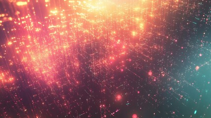 Obraz premium abstract digital cityscape glowing network futuristic technology
