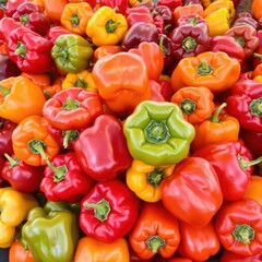Colorful Assortment of Bell Peppers Piled Together"