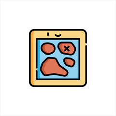 vector illustration of a human hand holding a magnifying glass