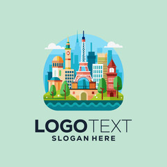 Naklejka premium Whimsical Paris Adventure Colorful European Cityscape