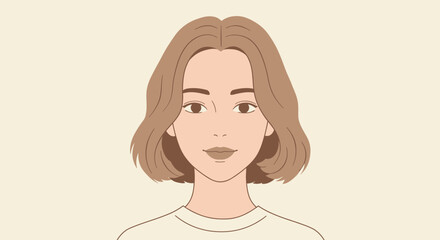 Simple Elegant Illustration of a Womans Profile
