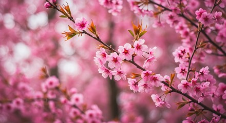 Fototapeta premium Pink Whispers of Spring AI Generated