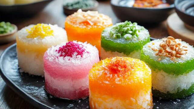 Colorful Delectable Rice Cakes: A Culinary Delight