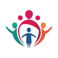 Supportive minimalist logo design representing a family law practice focusing on community, unity, and support for families navigating legal challenges in a compassionate manner