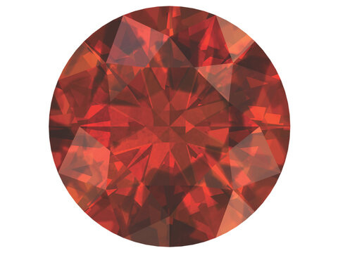 Red gemstones of Ruby and red diamond vector round cut gems