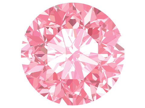 Pink gemstones of Morganite and pink diamond vector round cut gems