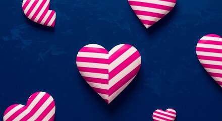 Obraz premium Candy Stripe Hearts: A 3D Delight AI Generated