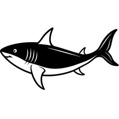 Minimal Basking Shark Vector on White