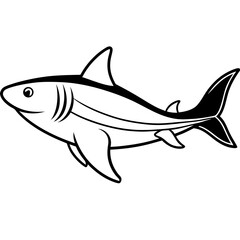 Minimal Basking Shark Vector on White