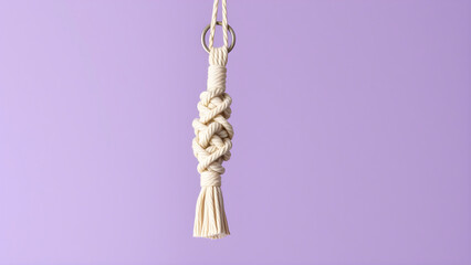 Obraz premium Macrame keychain isolated on bright background