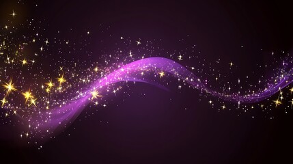 Obraz premium Purple Wave with Golden Stardust.