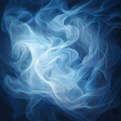 Fototapeta premium Serene blue smoke abstract art swirling ethereal forms in a calming digital artwork with soft
