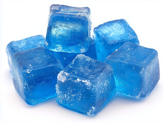 Obraz premium Sparkling blue gemstone candies a refreshing treat close up shot with bright light and white