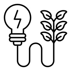 Renewable Energy Outline Icon Vector Illustration