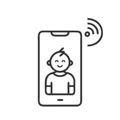 Child safety smartphone app icon for parental control software, digital protection platforms, and family security services. Visual for technology safety solutions and parenting resources
