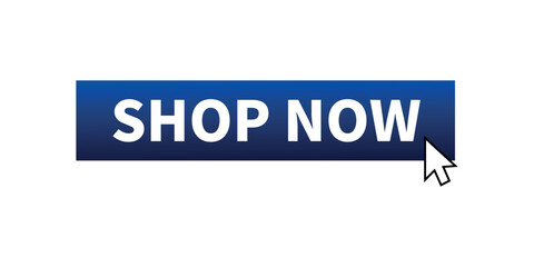 Blue click buy now button with cursor