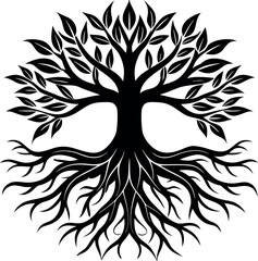 Root Silhouette Vector | Underground Plant Base, Natural Shape & Growth