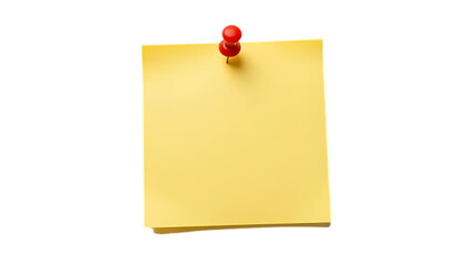 Yellow sticky note with push pin.