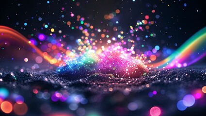 Fototapeta premium Quantum Floating Particles Background in Ultra HD