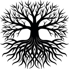 Root Silhouette Vector | Underground Plant Base, Natural Shape & Growth