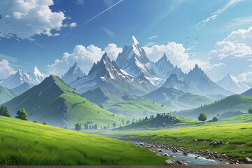 Obraz premium mountain landscape in the summer