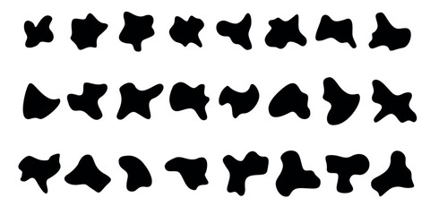 Collection of black abstract fluid shapes