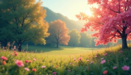 Abstract blurred nature scene, perfect for website backgrounds , graphic, wallpaper, colorful