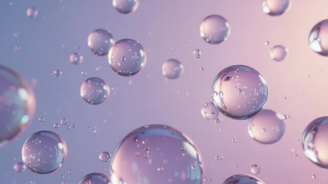 Floating glass-like bubbles in soft pastel gradient background


