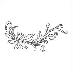 Hand drawn Vector Floral Silhouette Illustration Design 