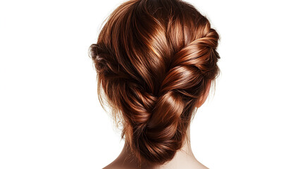 Fototapeta premium Fashionable woman's hairstyle for designers isolated on white