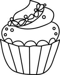 vintage cake design featuring beautifully decorated cupcake with intricate frosting and floral accents