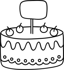 vintage cake with cherries on top and decorative sign is perfect for celebrations and special occasions