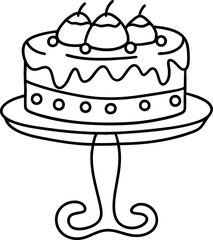 vintage cake sits elegantly on stand adorned with delightful decorations, perfect for any celebration