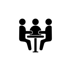 discussion icon, debate, simple flat style, illustration, pictogram template symbol sign logo, for ui or ux isolated on white for mobile app, editable