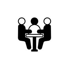 discussion icon, debate, simple flat style, illustration, pictogram template symbol sign logo, for ui or ux isolated on white for mobile app, editable