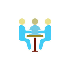 discussion icon, debate, simple flat style, illustration, pictogram template symbol sign logo, for ui or ux isolated on white for mobile app, editable