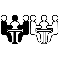 discussion icon, debate, simple flat style, illustration, pictogram template symbol sign logo, for ui or ux isolated on white for mobile app, editable