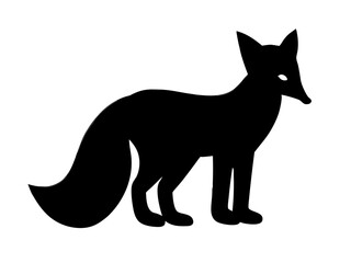 Fototapeta premium sleek fox silhouette vector artwork showcasing elegant curves for wildlife branding, eco-themed marketing, educational content, and creative decor designs 