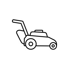 lawn mower icon, simple flat style, illustration, logo sign symbol pictogram template, for ui or ux isolated on white for mobile app, editable
