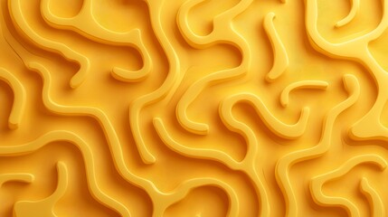 Abstract Yellow Curved Lines Background with Shadows and Highlights