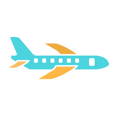 airplane icon, simple flat style, illustration, logo sign symbol pictogram template, for ui or ux isolated on white for mobile app, editable