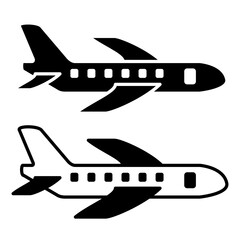 airplane icon, simple flat style, illustration, logo sign symbol pictogram template, for ui or ux isolated on white for mobile app, editable