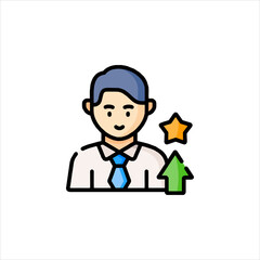 set of funny cartoon manager