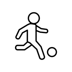 soccer person icon, simple flat style, illustration, logo sign symbol pictogram template, for ui or ux isolated on white for mobile app, editable