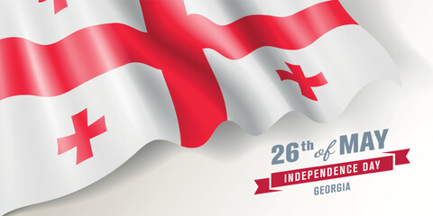 Georgia independence day vector banner, greeting card.