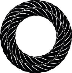 Round Rope Curve Silhouette Vector | Nautical, Twisted Line & Circular